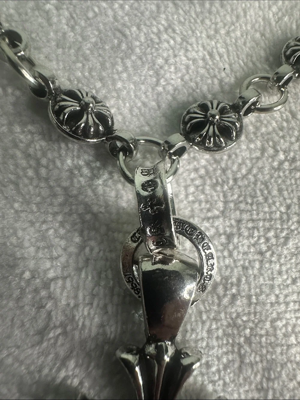 Silver Triple Cross Pendant Necklace